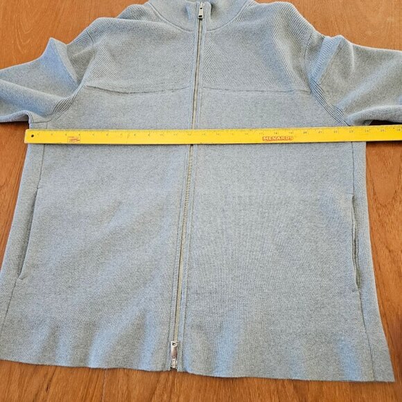 Theory Heather Gray Men's Zip-Up Sweater - Picture 12 of 13